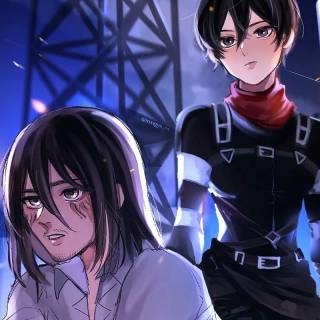 Eren Mikasa phone wallpaper