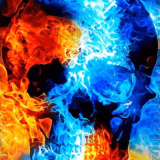 Red and blue fire phone wallpaper