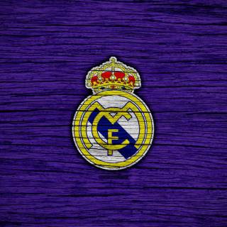 Purple Real Madrid logo wallpaper