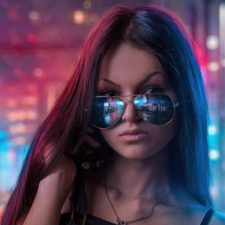 4k neon girl wallpaper