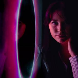 4k neon girl wallpaper