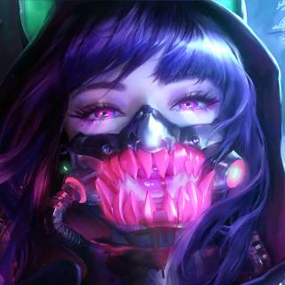 Neon girly anime wallpaper