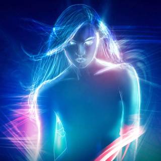 4k neon girl wallpaper