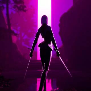 Cyberpunk girl mobile wallpaper