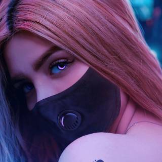 4k neon girl wallpaper