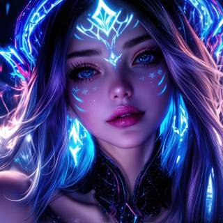 4k neon girl wallpaper