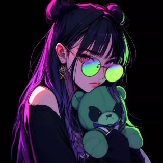 4k neon girl wallpaper