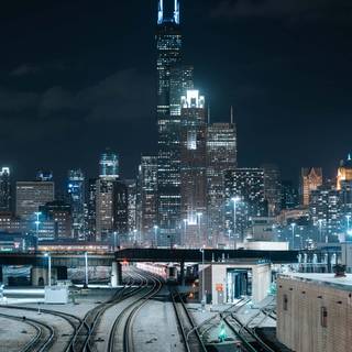 Chicago skyline iPhone wallpaper