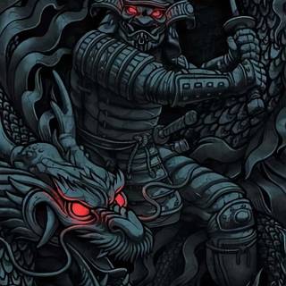Samurai vs dragon wallpaper
