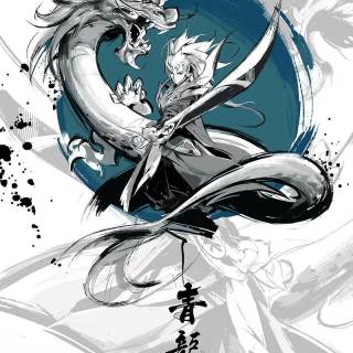 Samurai vs dragon wallpaper