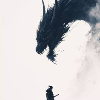 Samurai vs dragon wallpaper