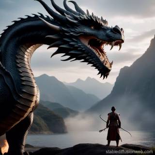 Samurai vs dragon wallpaper