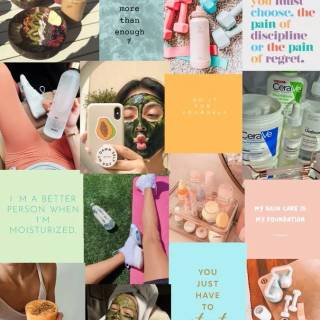 Skincare collage wallpaper