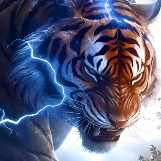 Lightning tiger wallpaper