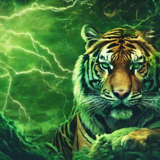 Lightning tiger wallpaper