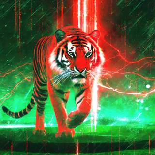 Lightning tiger wallpaper
