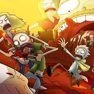 Trippy Rick and Morty computer wallpaper