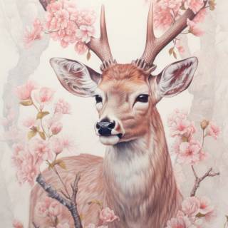 Deer drawing wallpaper