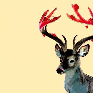 Deer drawing wallpaper