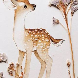 Deer drawing wallpaper