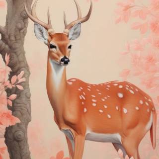 Deer drawing wallpaper