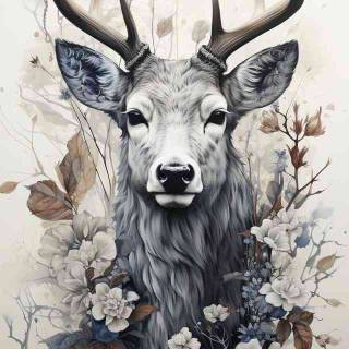 Deer drawing wallpaper