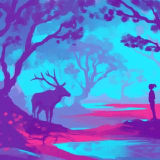 Deer drawing wallpaper