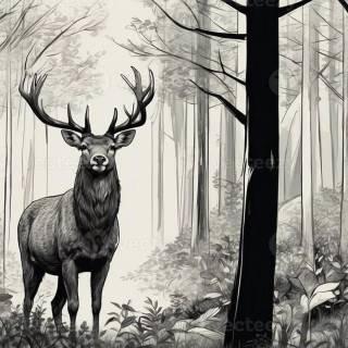 Deer drawing wallpaper