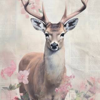 Deer drawing wallpaper