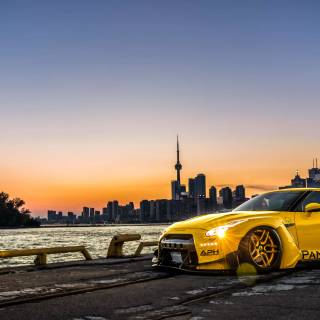 Yellow Nissan GTR wallpaper