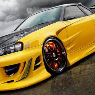 Yellow Nissan GTR wallpaper