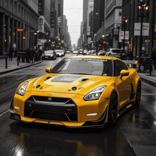 Yellow Nissan GTR wallpaper