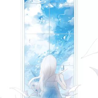 Pastel blue anime wallpaper