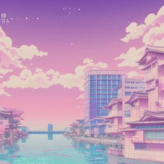 Pastel blue anime wallpaper