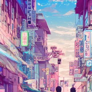 Pastel blue anime wallpaper