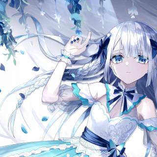 Pastel blue anime wallpaper