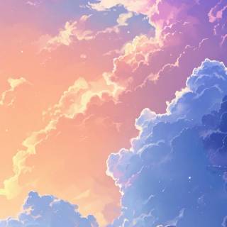 Pastel blue anime wallpaper