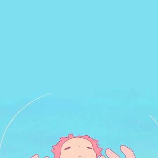 Pastel blue anime wallpaper