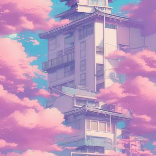 Pastel blue anime wallpaper