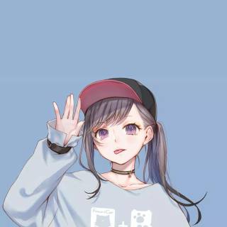 Pastel blue anime wallpaper