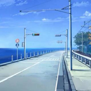 Pastel blue anime wallpaper