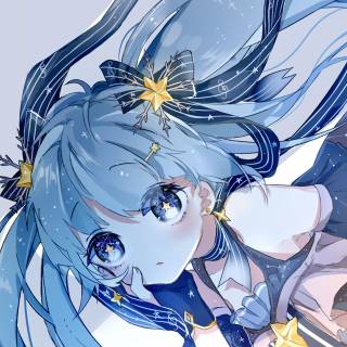 Pastel blue anime wallpaper