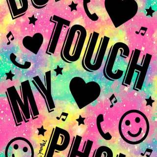 Don't Touch My Tablet pink wallpaper