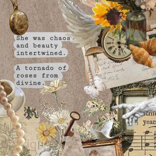 Victorian collage wallpaper