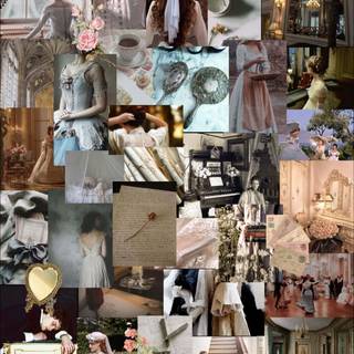 Victorian collage wallpaper