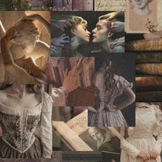 Victorian collage wallpaper