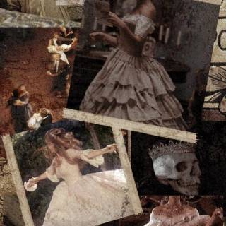 Victorian collage wallpaper