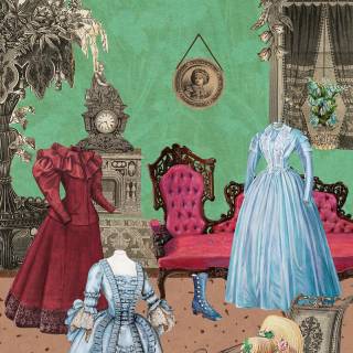 Victorian collage wallpaper