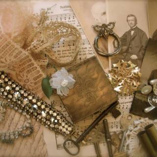 Victorian collage wallpaper