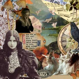 Victorian collage wallpaper